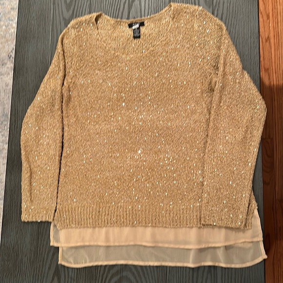 Alfani Gold Sparkly Sweater - Like new - Picture 1 of 7